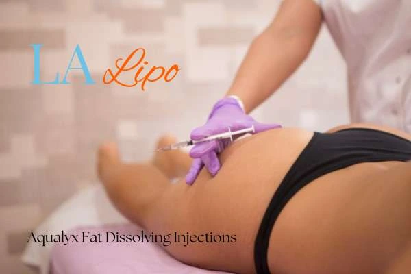 Woman having fat dissolving injections Northwood Hills on thighs