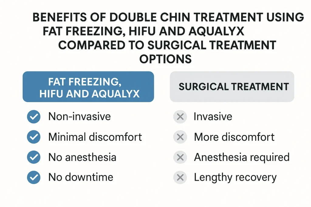 Graphic about the benefits of double chin treatment Northwood Hills - from LA LIPO