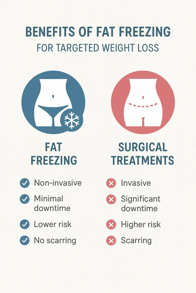 graphic showing the benefits of fat freezing Northwood Hills