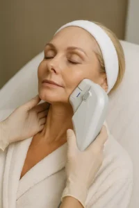 Woman receiving HIFU non surgical facelift treatment Northwood Hills