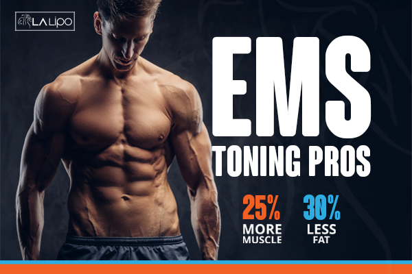 Image of man with sculpted stomach showing the fat loss and muscle gain of LA-EMS Body Sculpting Treatment Northwood Hills